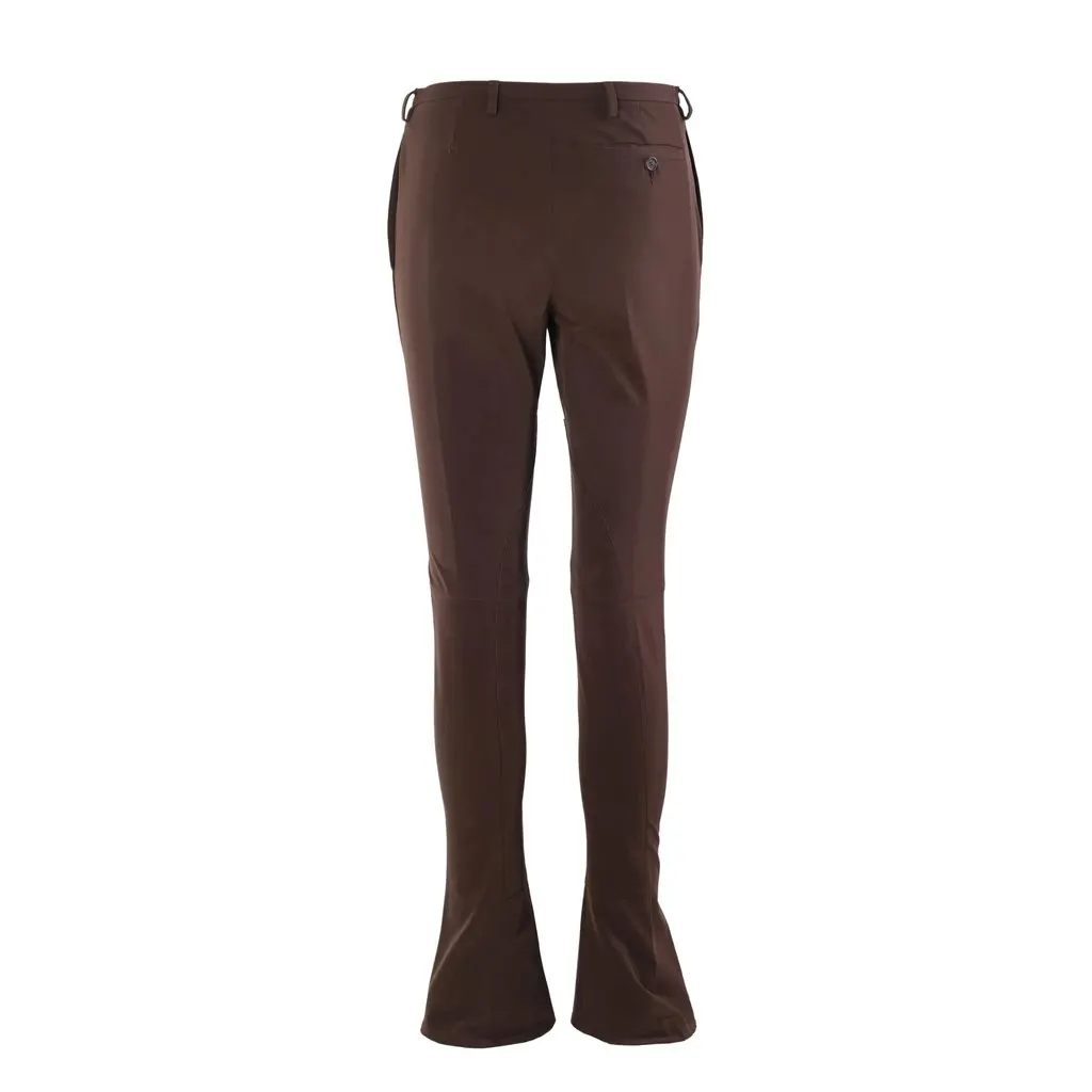 Prada Brown Stretch Flared Trousers - '00s Brown Good - Inside View