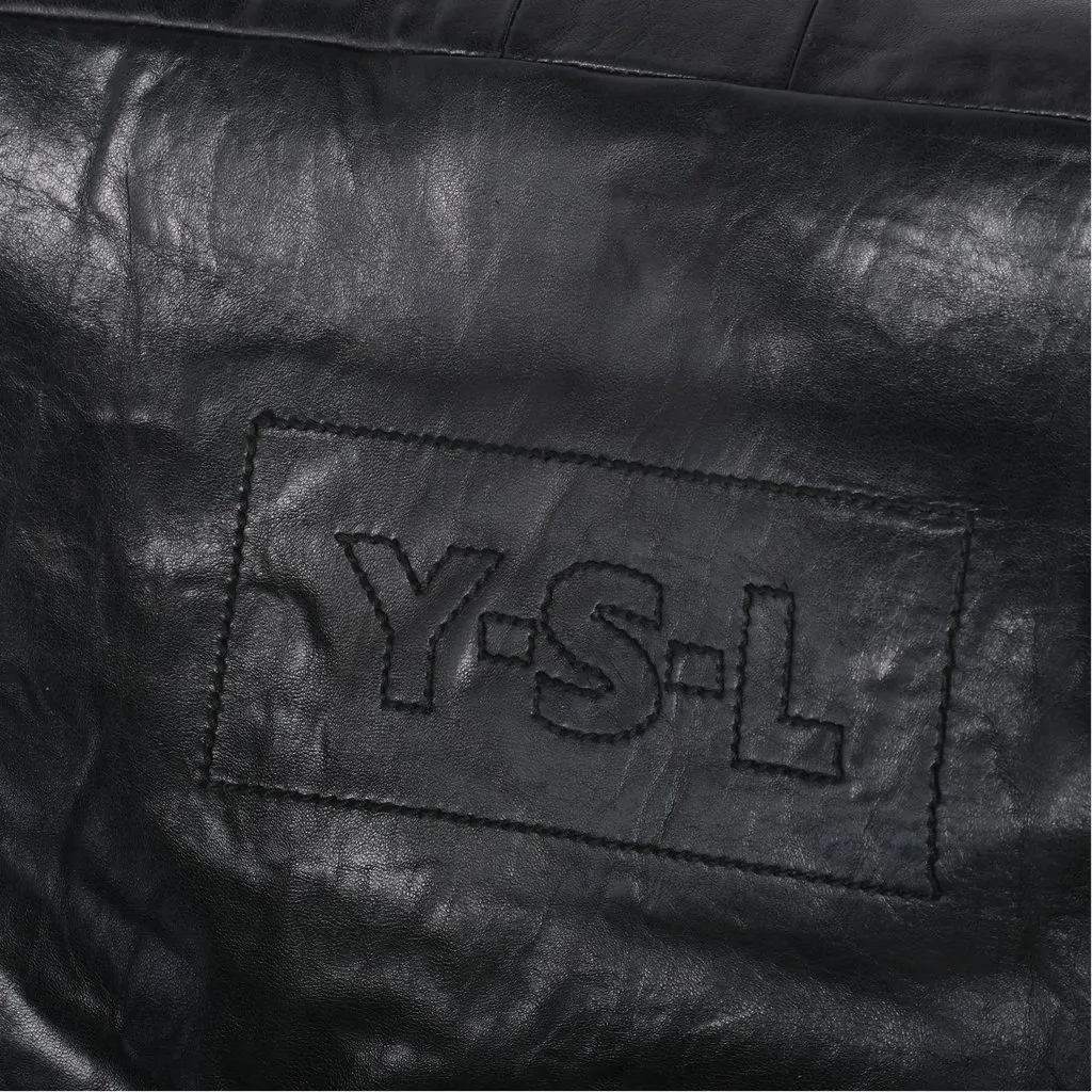 Saint Laurent Yves Saint Laurent Rive Gauche Black Leather Oversized Tote Bag - '00s Black Leather Good - Model View