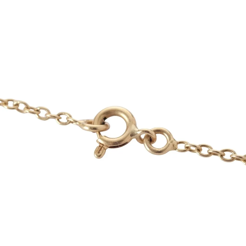 Unsigned 18K Yellow Gold White Diamond Pendant Necklace - '80s White Lace Good - Box View