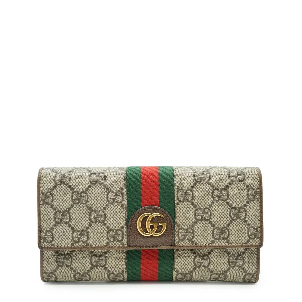 Gucci Wallet Beige Canvas Good - Front View