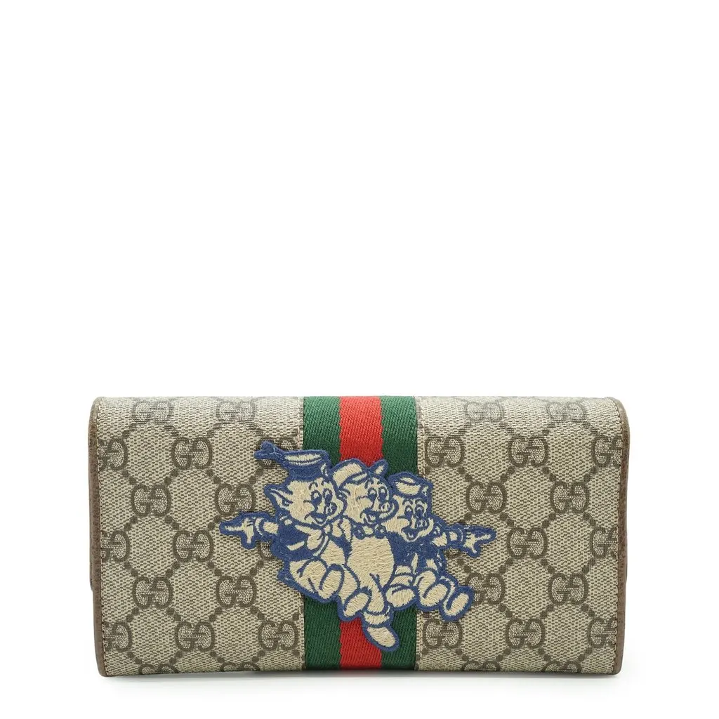 Gucci Wallet Beige Canvas Good - Back View