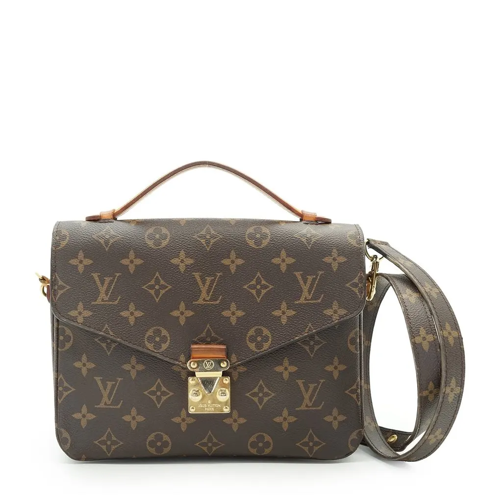Louis Vuitton Shoulder Bag Metis Brown Canvas Good - Front View