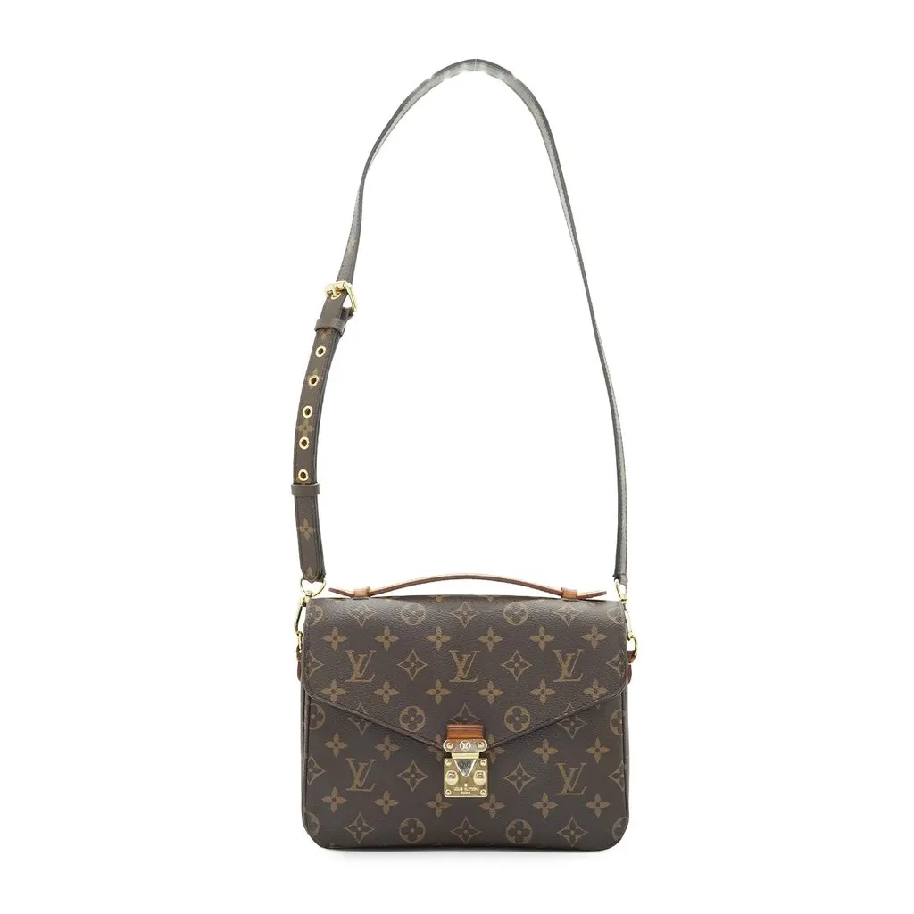 Louis Vuitton Shoulder Bag Metis Brown Canvas Good - Back View