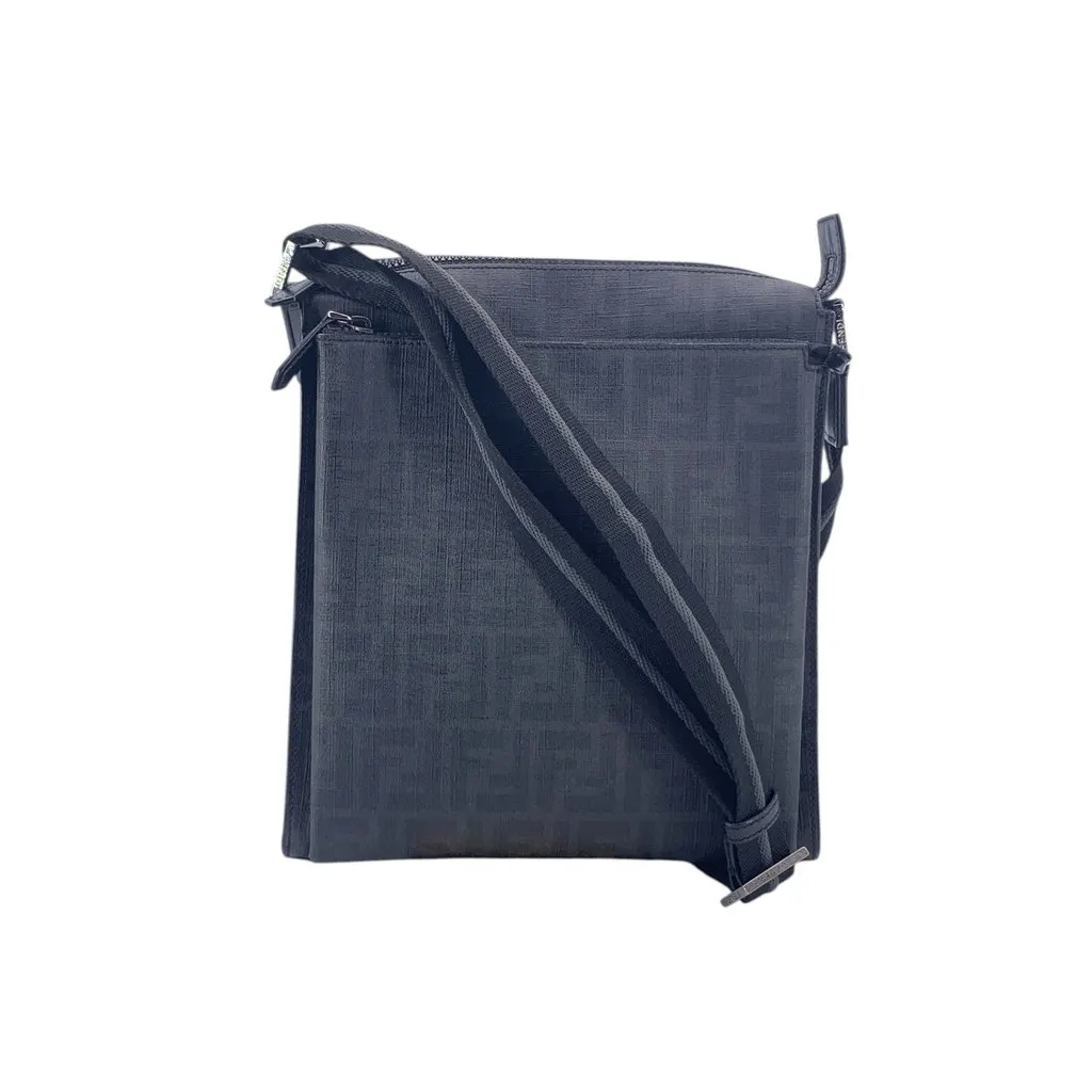 Fendi Crossbody Bag Messenger Black Canvas Good - Front View
