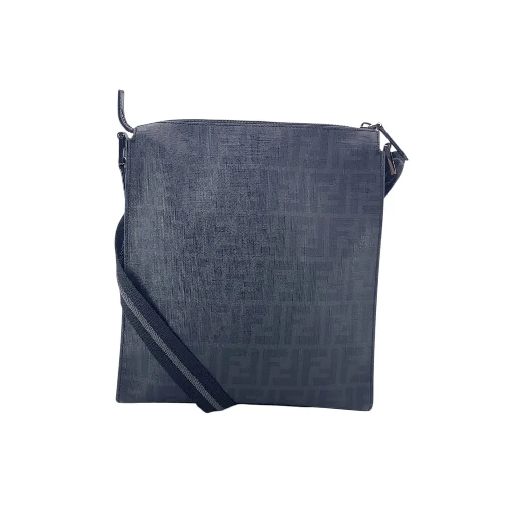 Fendi Crossbody Bag Messenger Black Canvas Good - Back View