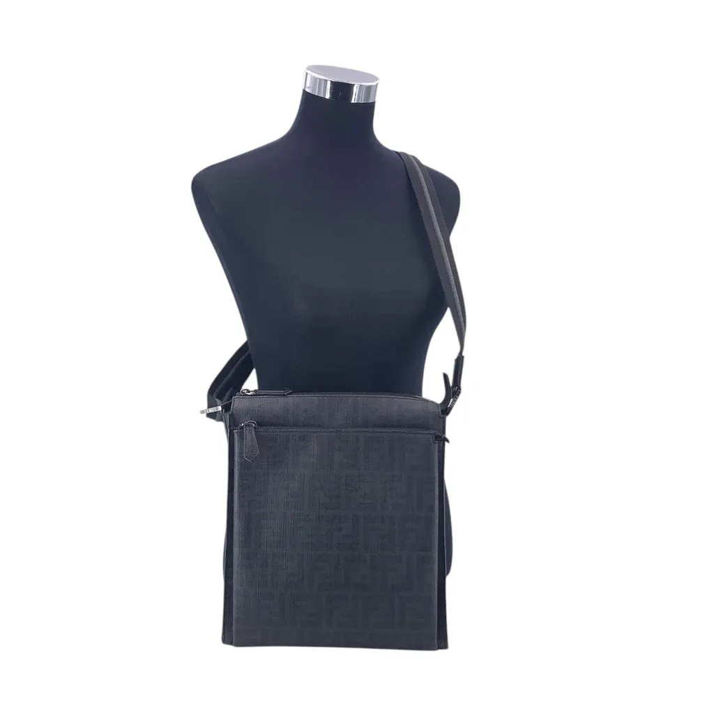 Fendi Crossbody Bag Messenger Black Canvas Good - Inside View