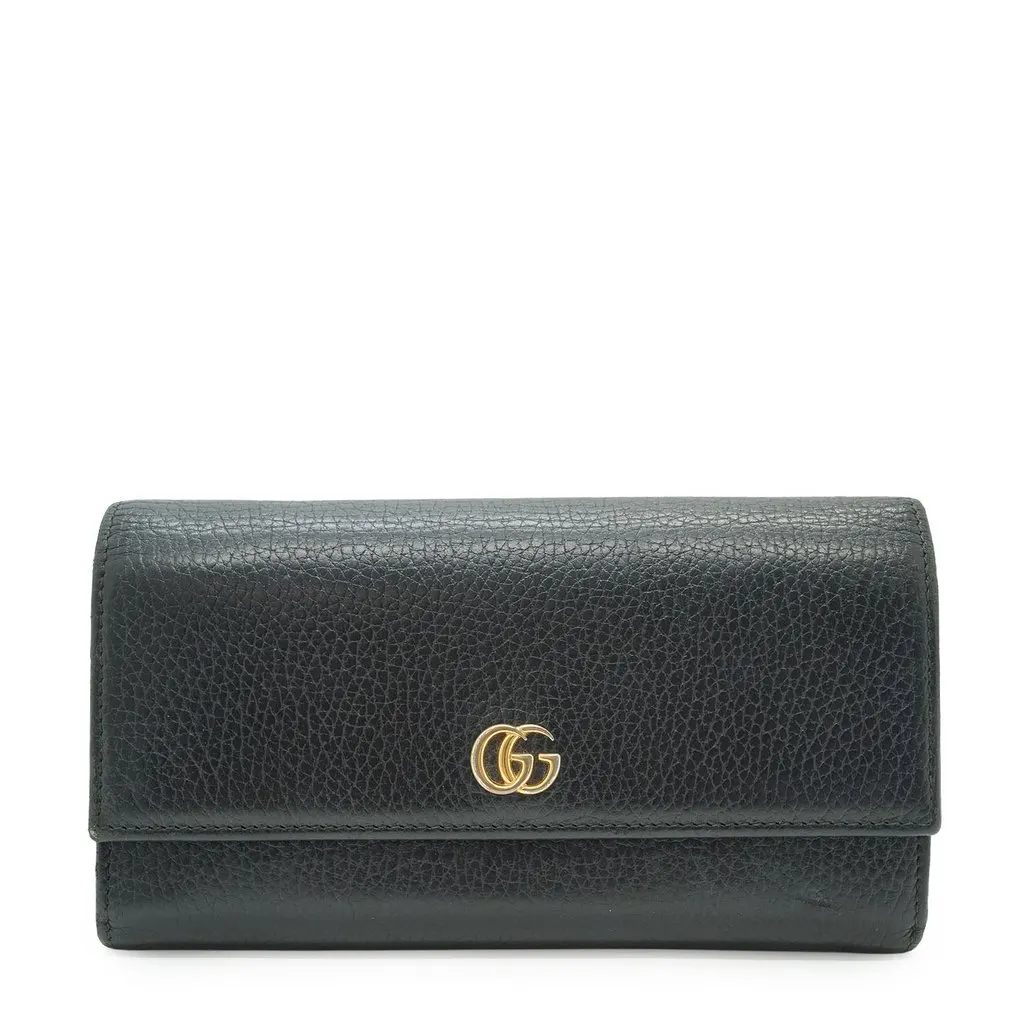 Gucci Wallet Black Leather Good - Front View