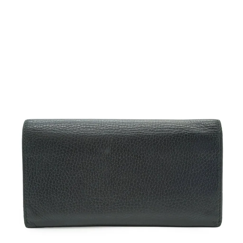 Gucci Wallet Black Leather Good - Back View