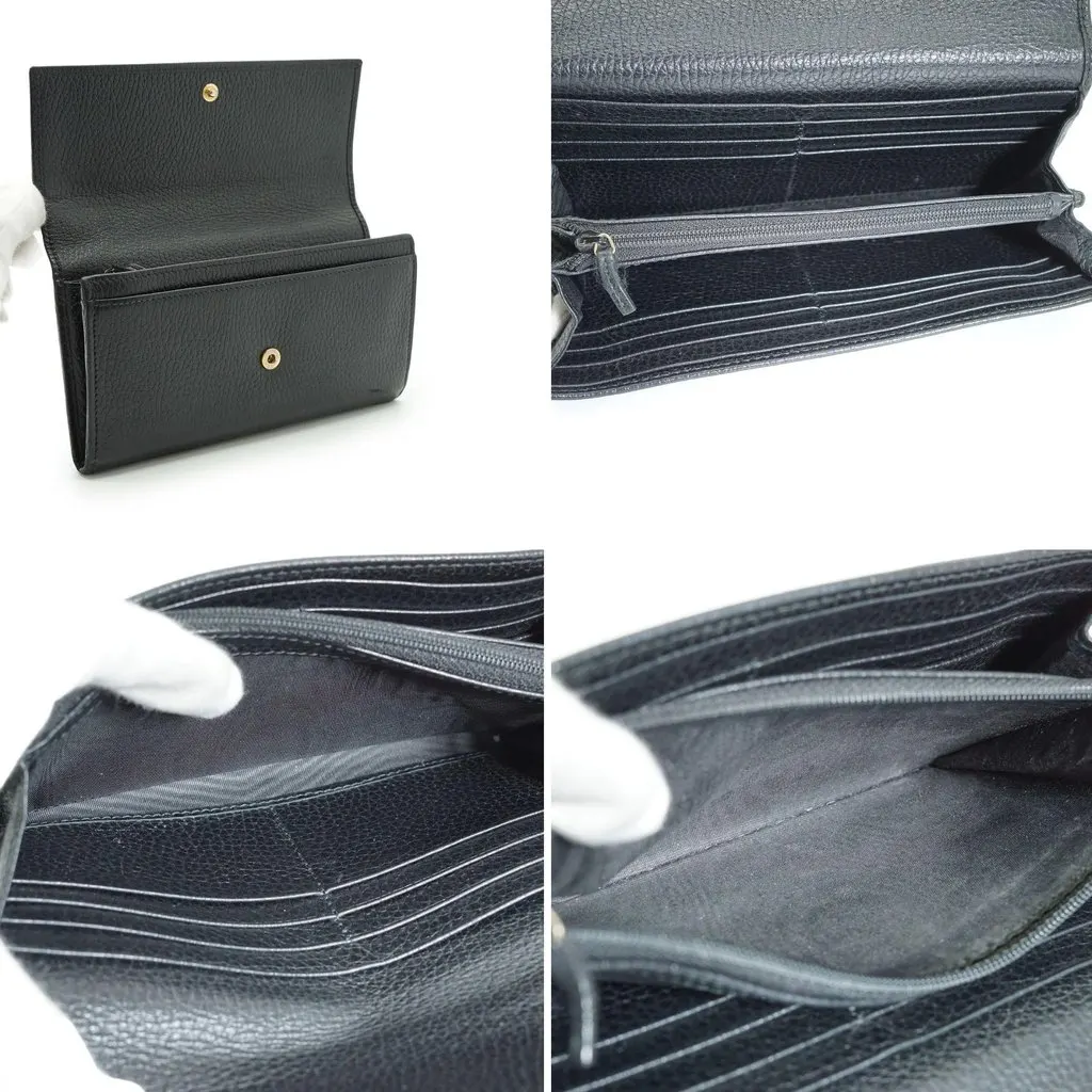 Gucci Wallet Black Leather Good - Model View