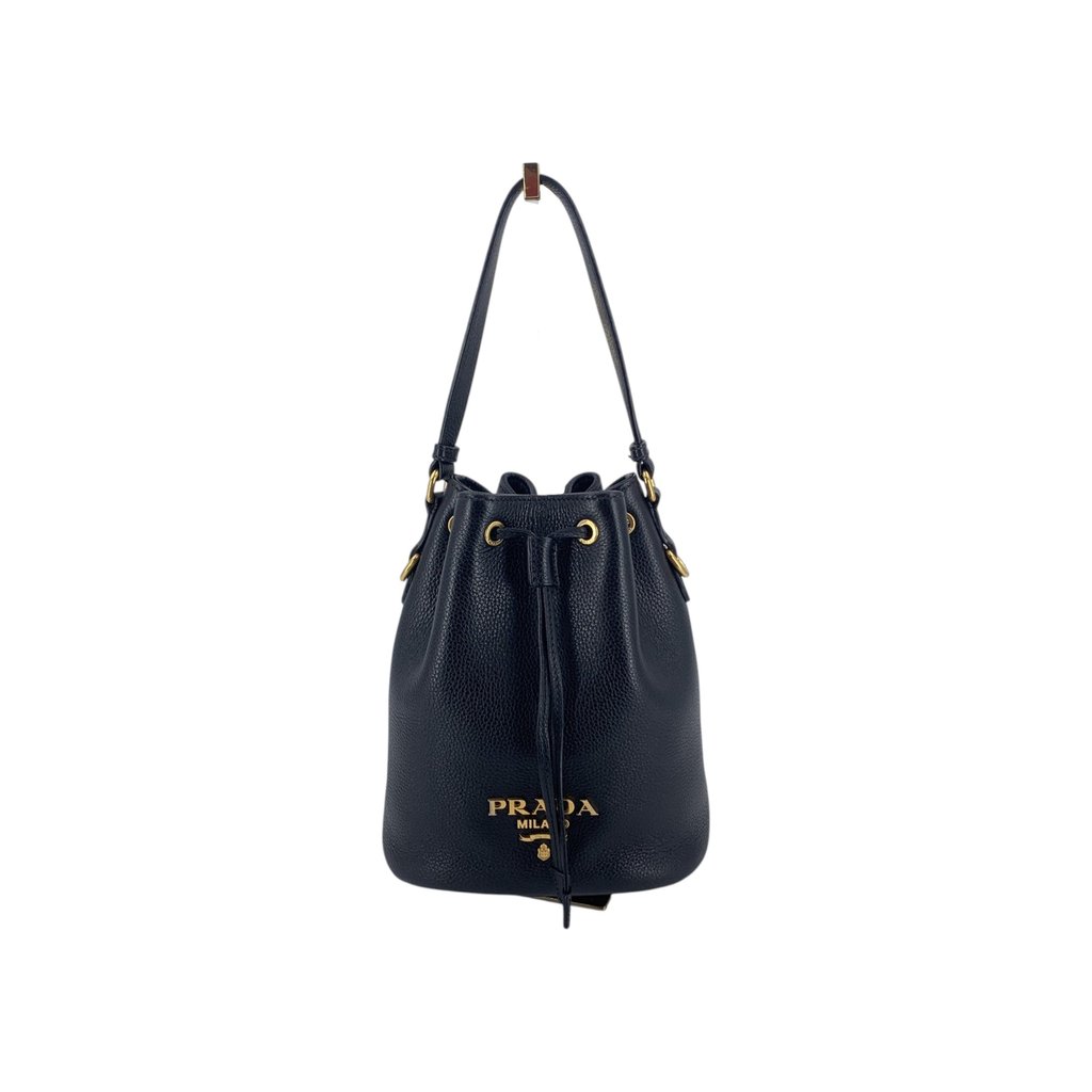 Prada Handbag Vitello Daino Black Mini Leather | Pre-Owned D