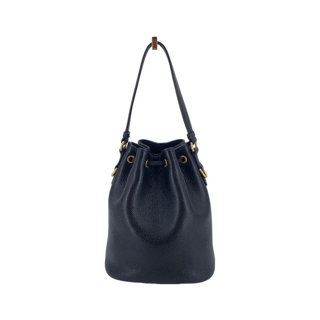 Prada Handbag Vitello Daino Black Leather Good - Inside View