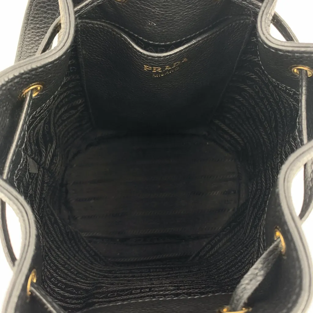 Prada Handbag Vitello Daino Black Leather Good - Box View