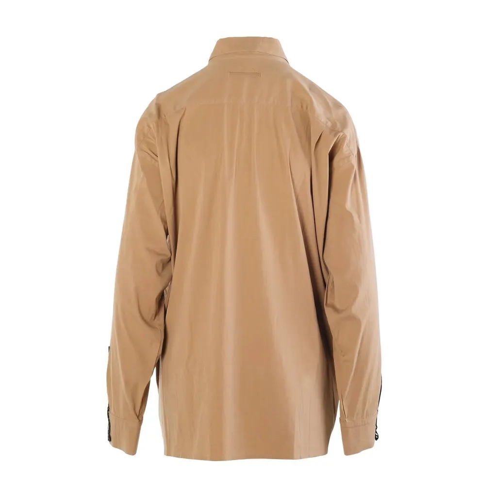 Jean Paul Gaultier Femme Openwork-Trim Oversized Shirt - ’90s Camel Good - Inside View