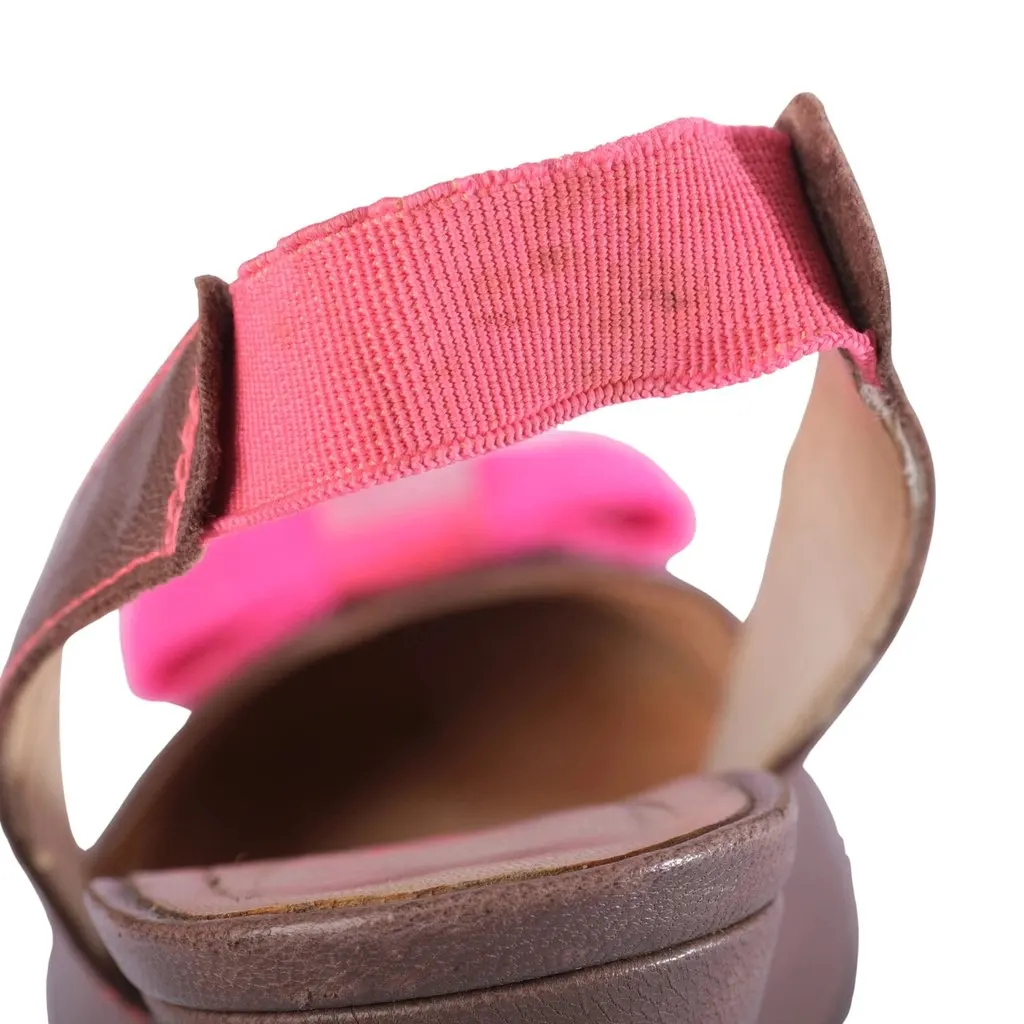 Unsigned Pedro García Taupe Leather Slingback Pumps with Pink Bow - '00s Pink Leather Good - Box View