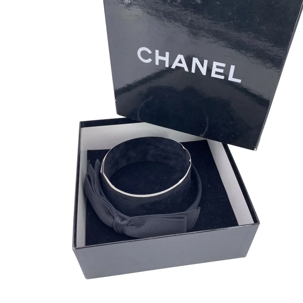 Chanel Accessory Black Silk Good - Back View