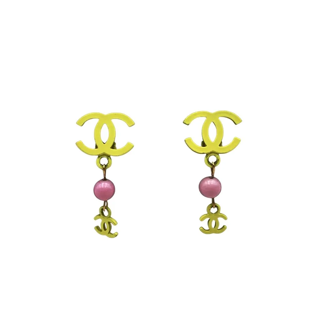 Chanel Earrings Red Good - Front View
