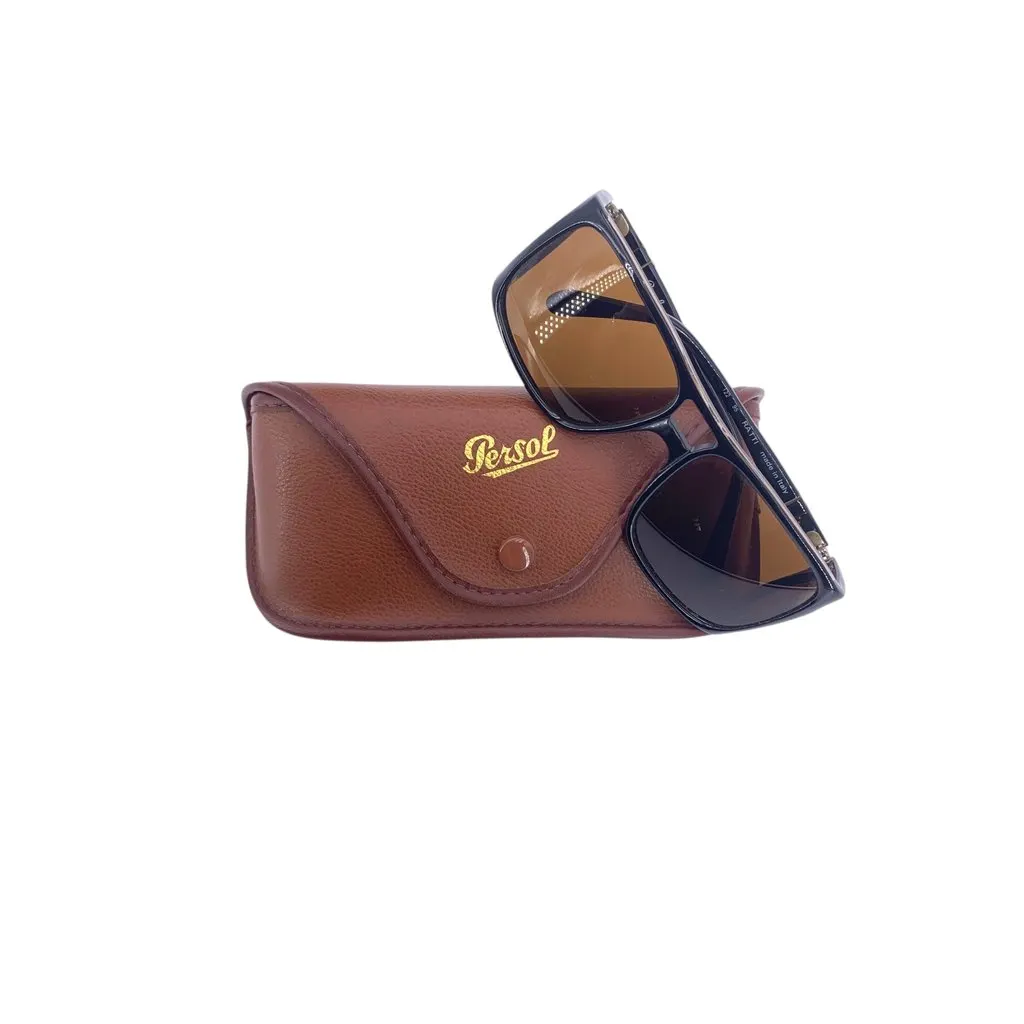 Unsigned Sunglasses Black Leather Good - Back View