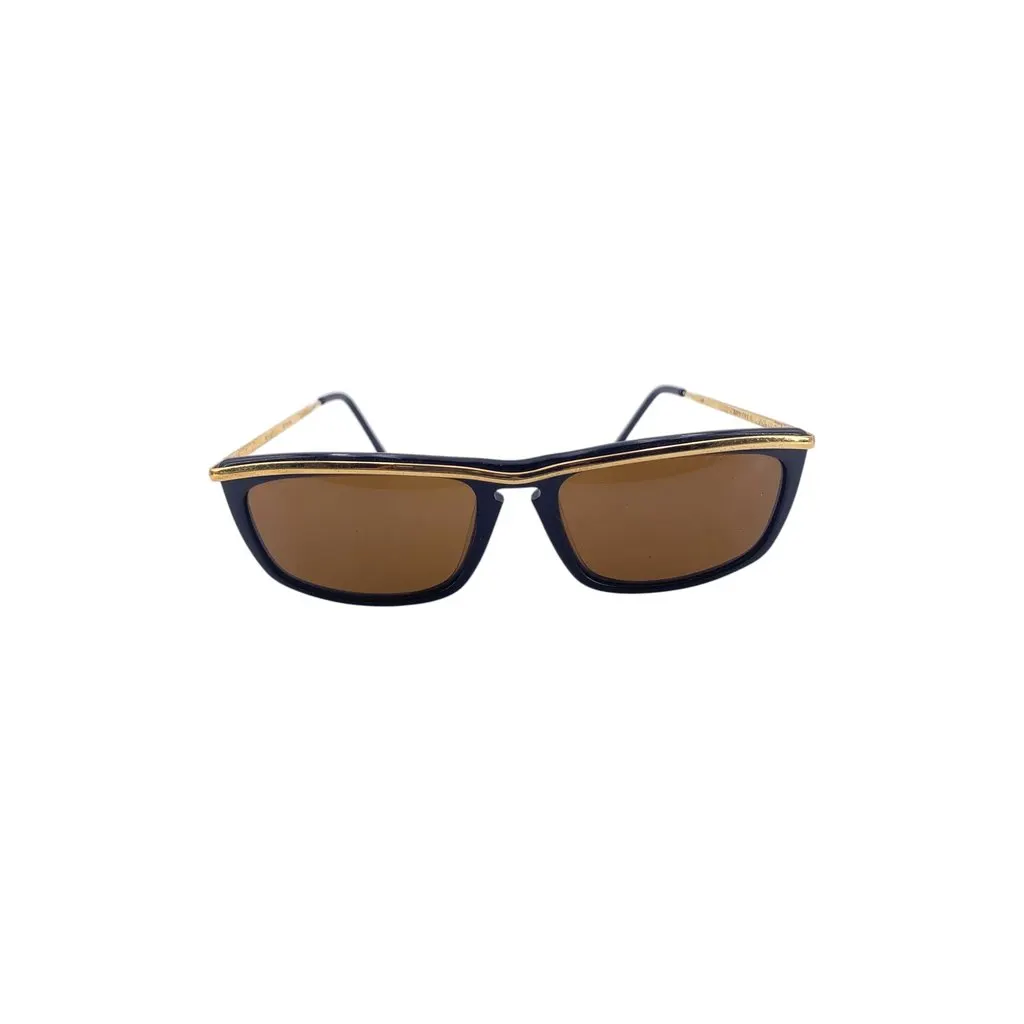 Unsigned Sunglasses Black Leather Good - Front View