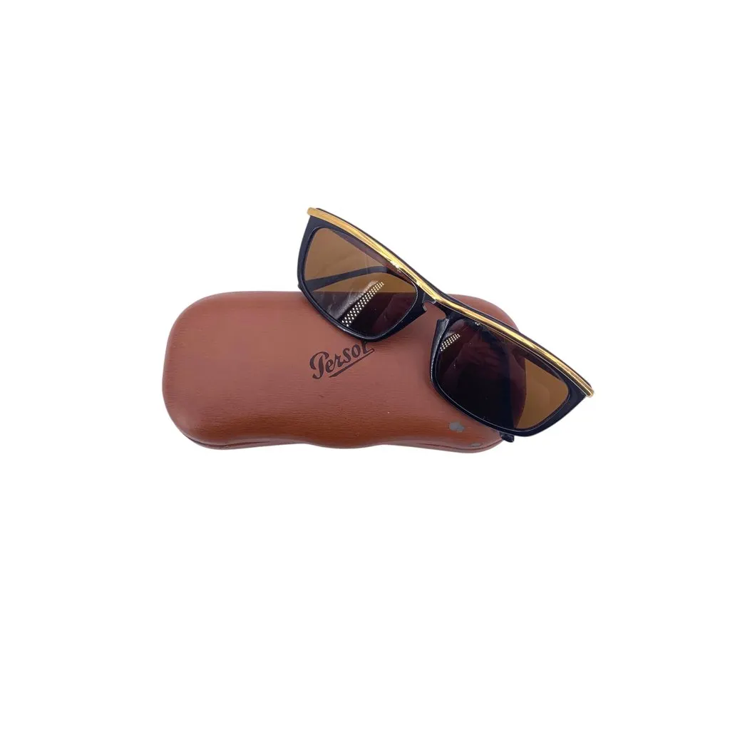 Unsigned Sunglasses Black Leather Good - Back View