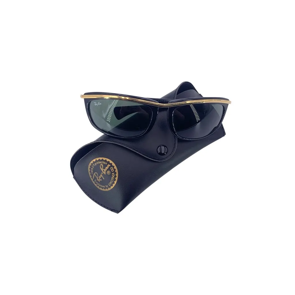 Ray-Ban Sunglasses Black Leather Good - Back View