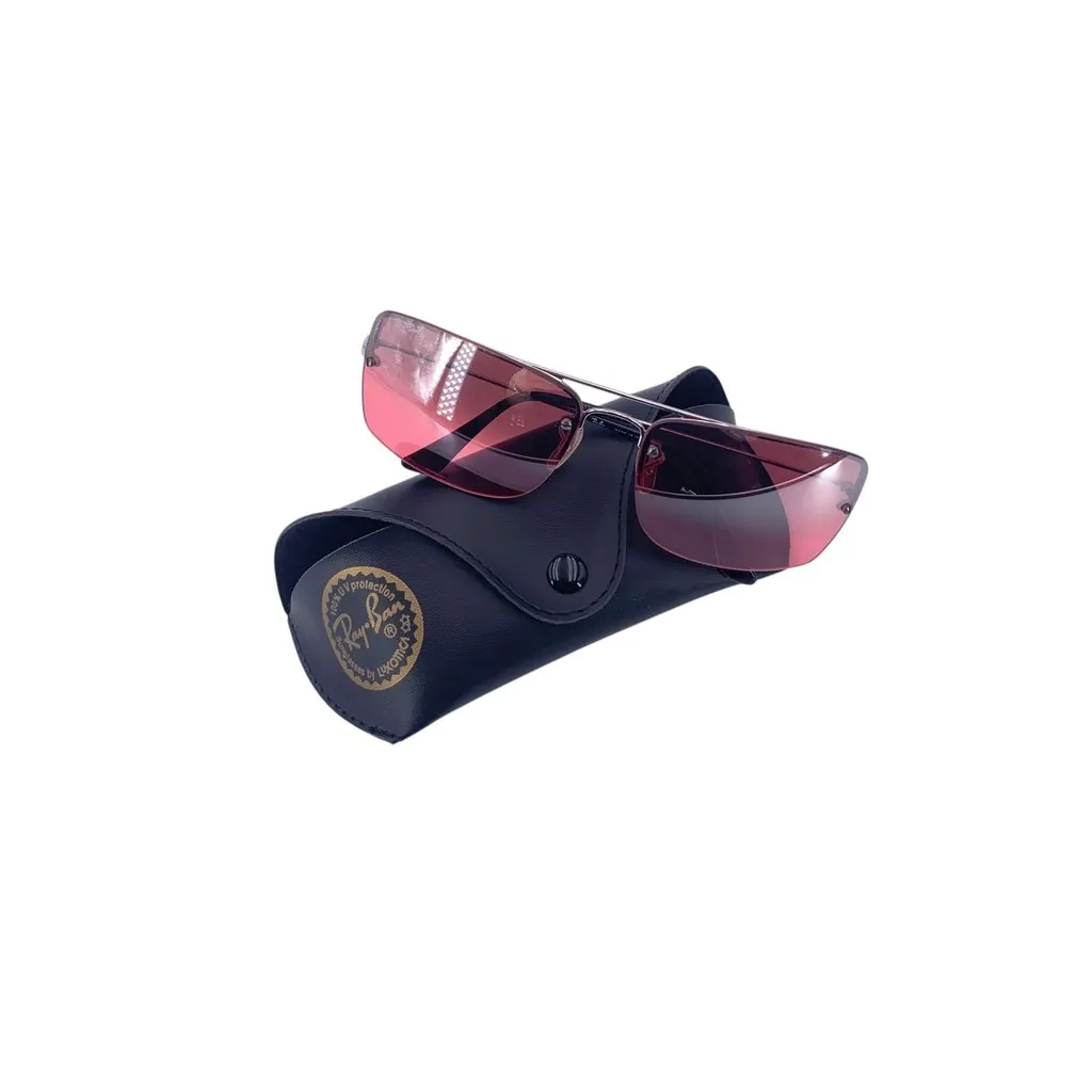 Ray-Ban Sunglasses Black Leather Good - Back View