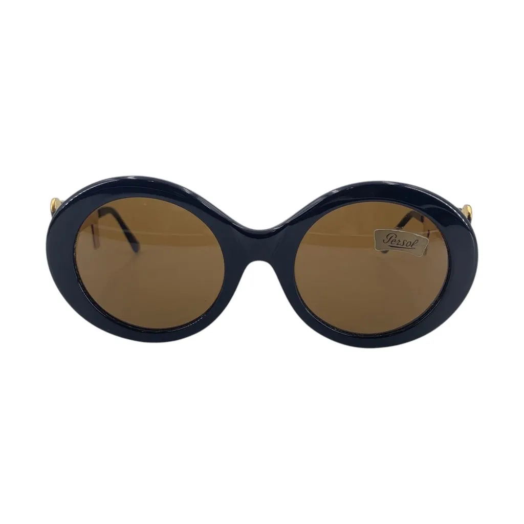 Unsigned Sunglasses Black Leather Good - Front View