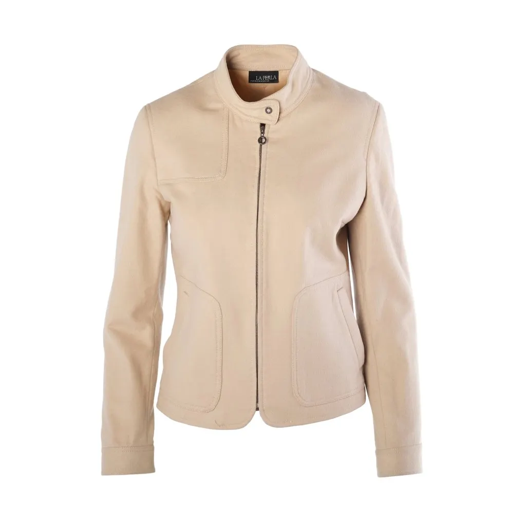 La Perla Openspace Beige Virgin Wool & Cashmere Jacket and Skirt Set - '00s