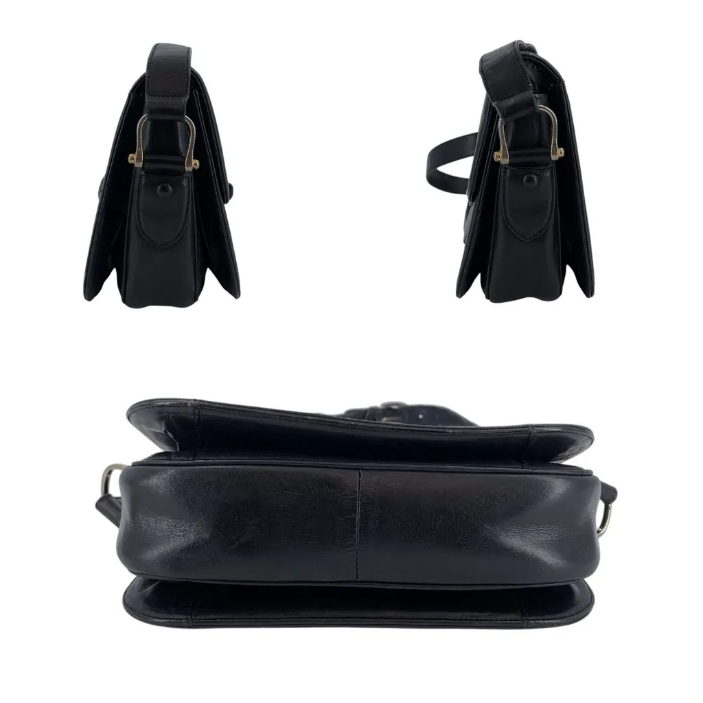 Celine Shoulder Bag Vintage C Carriage Black Canvas Good - Model View