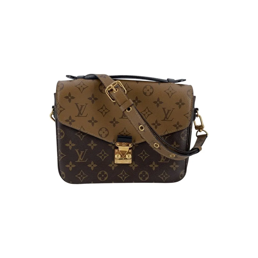 Louis Vuitton Shoulder Bag Metis Red Canvas Good - Front View