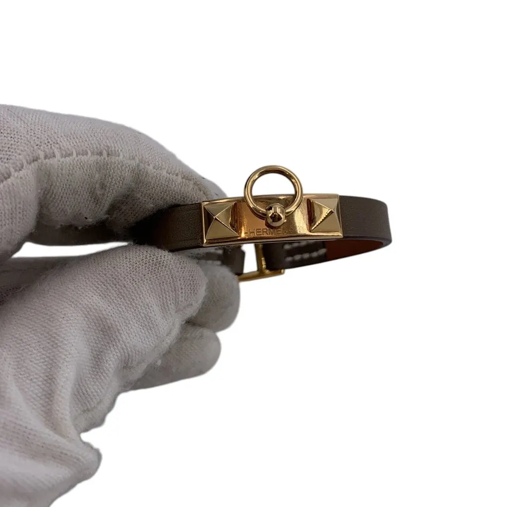 Hermès Bracelet White Leather Good - Back View