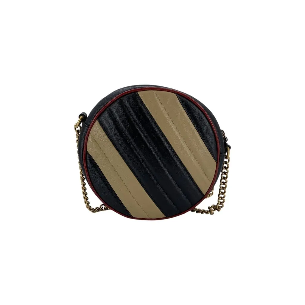 Gucci Crossbody Bag GG Marmont Round Black Leather Good - Inside View