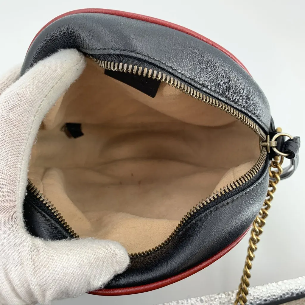 Gucci Crossbody Bag GG Marmont Round Black Leather Good - Box View