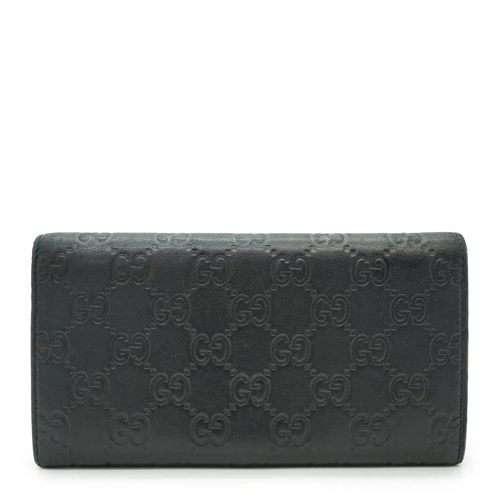 Gucci Wallet Black Leather Good - Back View