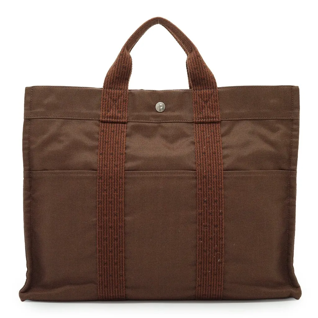 Hermès Shoulder Bag Herline Brown Canvas Good - Front View