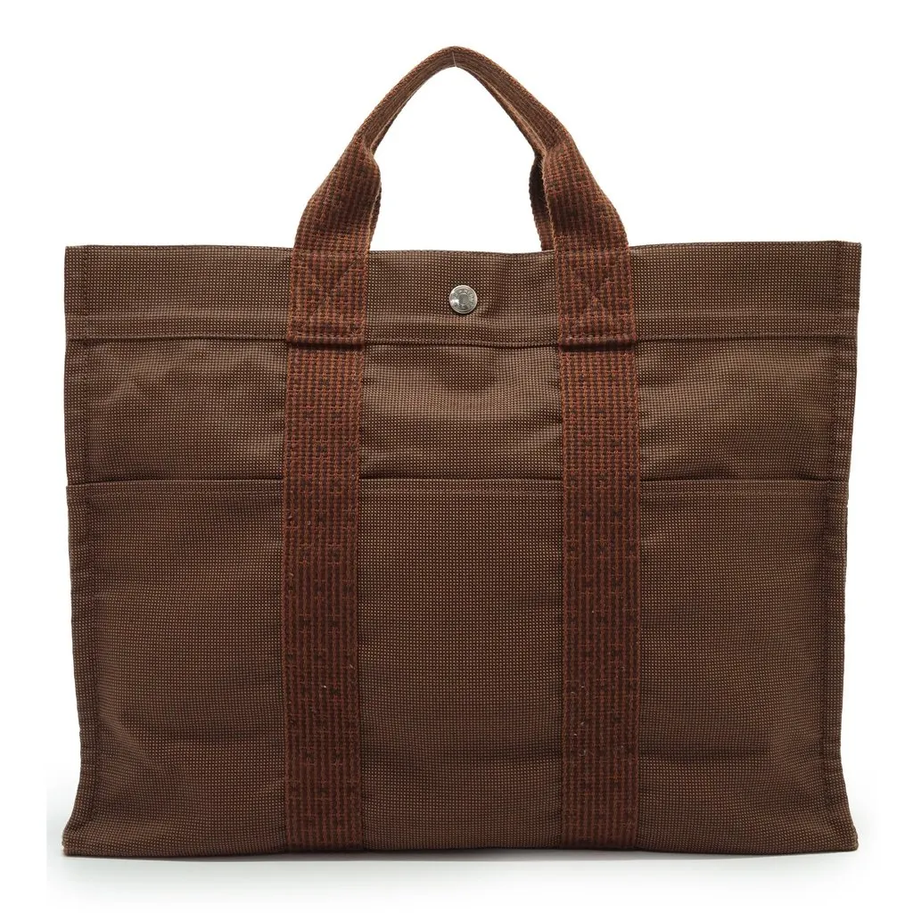 Hermès Shoulder Bag Herline Brown Canvas Good - Back View