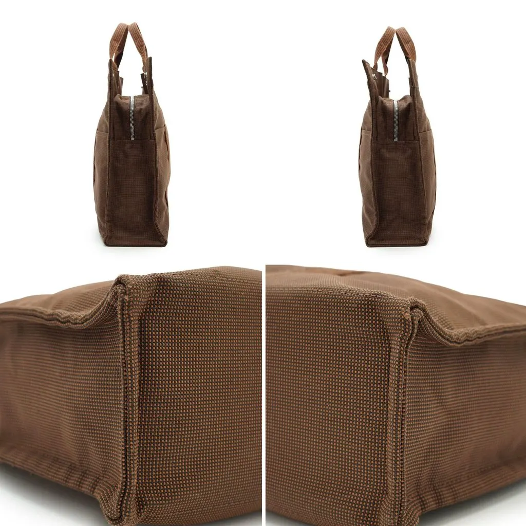 Hermès Shoulder Bag Herline Brown Canvas Good - Inside View