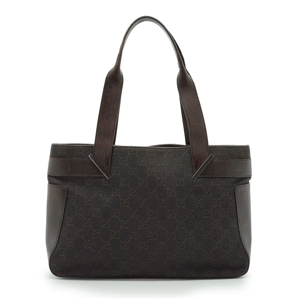Gucci Tote Bag GG Denim Brown Denim Good - Front View
