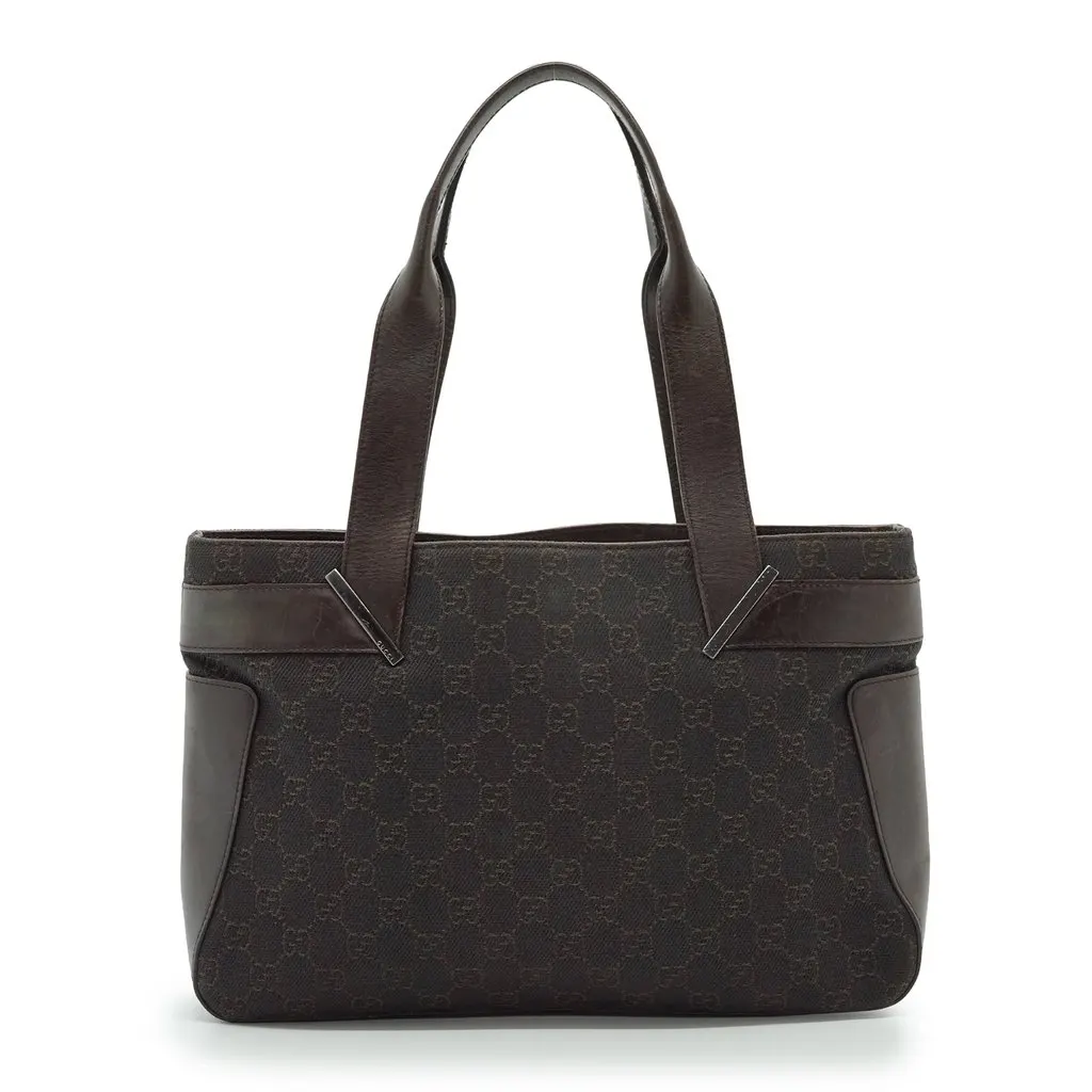 Gucci Tote Bag GG Denim Brown Denim Good - Back View