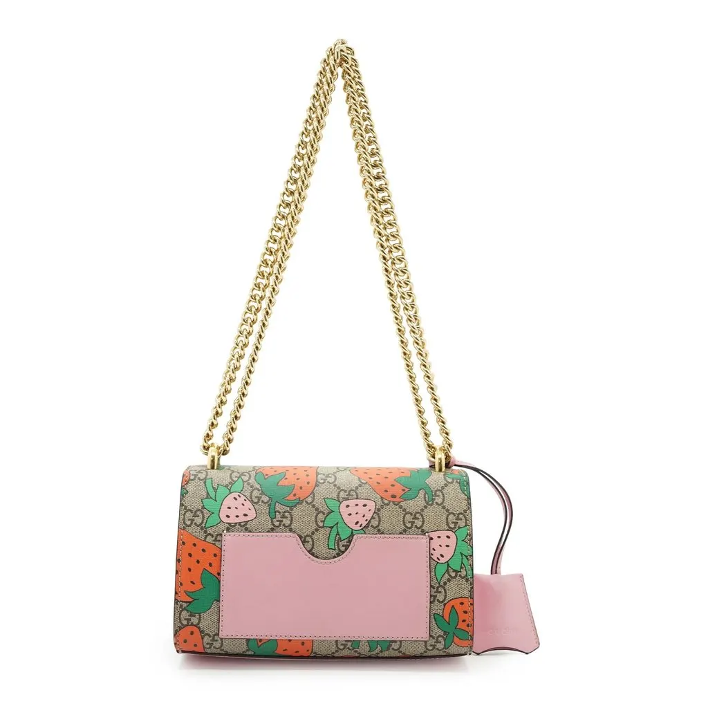Gucci Shoulder Bag Padlock Pink Canvas Good - Back View