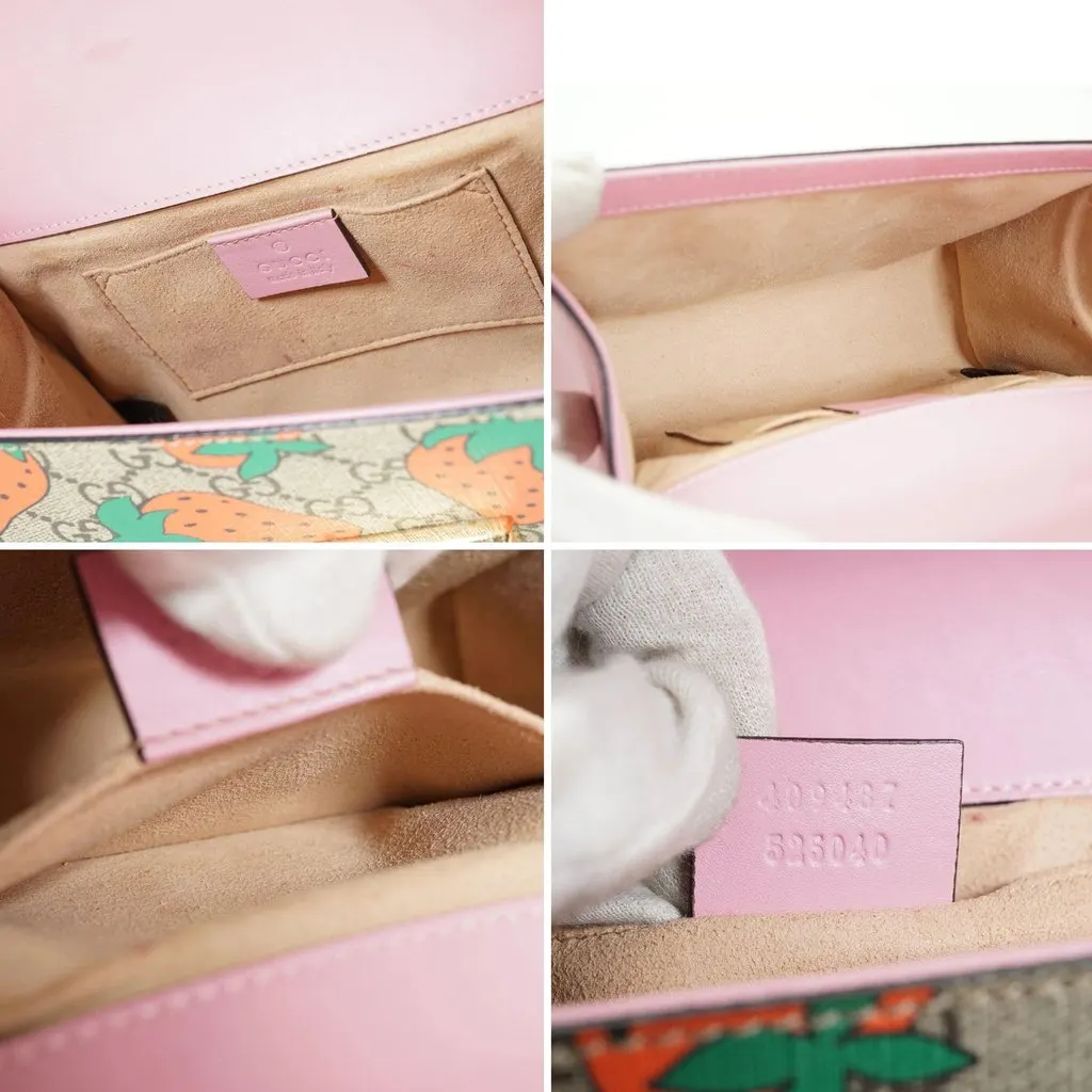Gucci Shoulder Bag Padlock Pink Canvas Good - Box View
