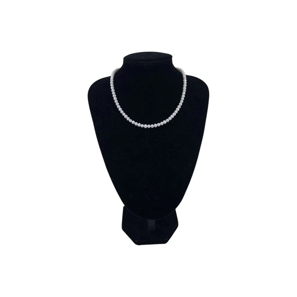 Unsigned Necklace White Lace Good - Back View