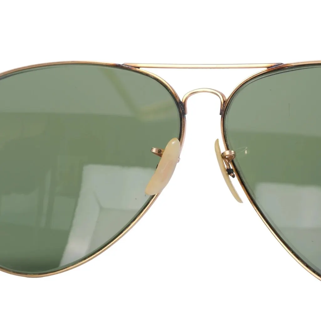 Ray-Ban Vintage B&L Gold-Tone Aviator Sunglasses with Green Lenses -'80s Green Good - Box View