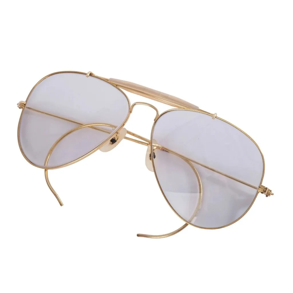 Ray-Ban Vintage Outdoorsman Gold-Tone Aviator Sunglasses - '90s Gold Good - Back View