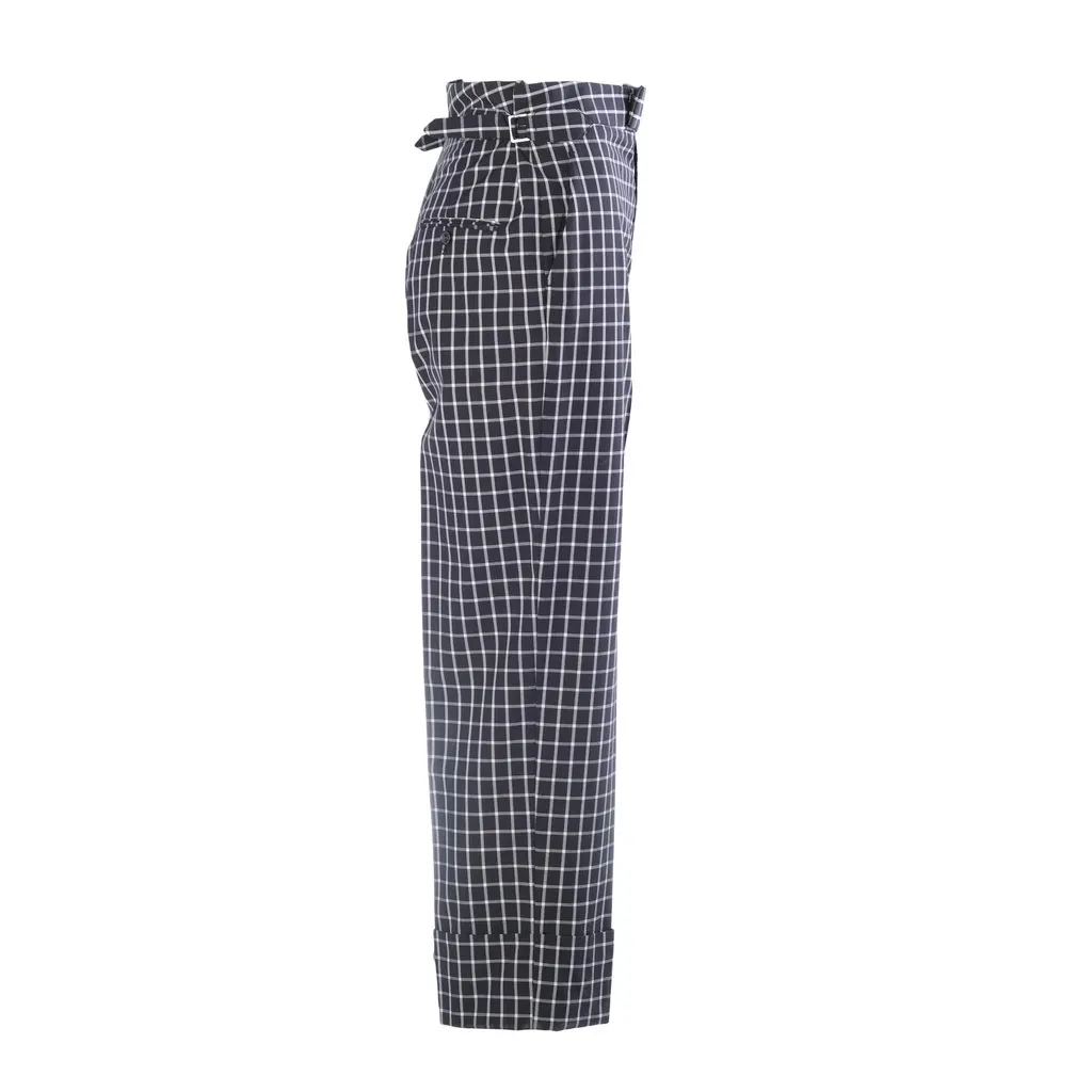 Vivienne Westwood Black & White Checked High-Waisted Trousers - '00s Black Good - Back View