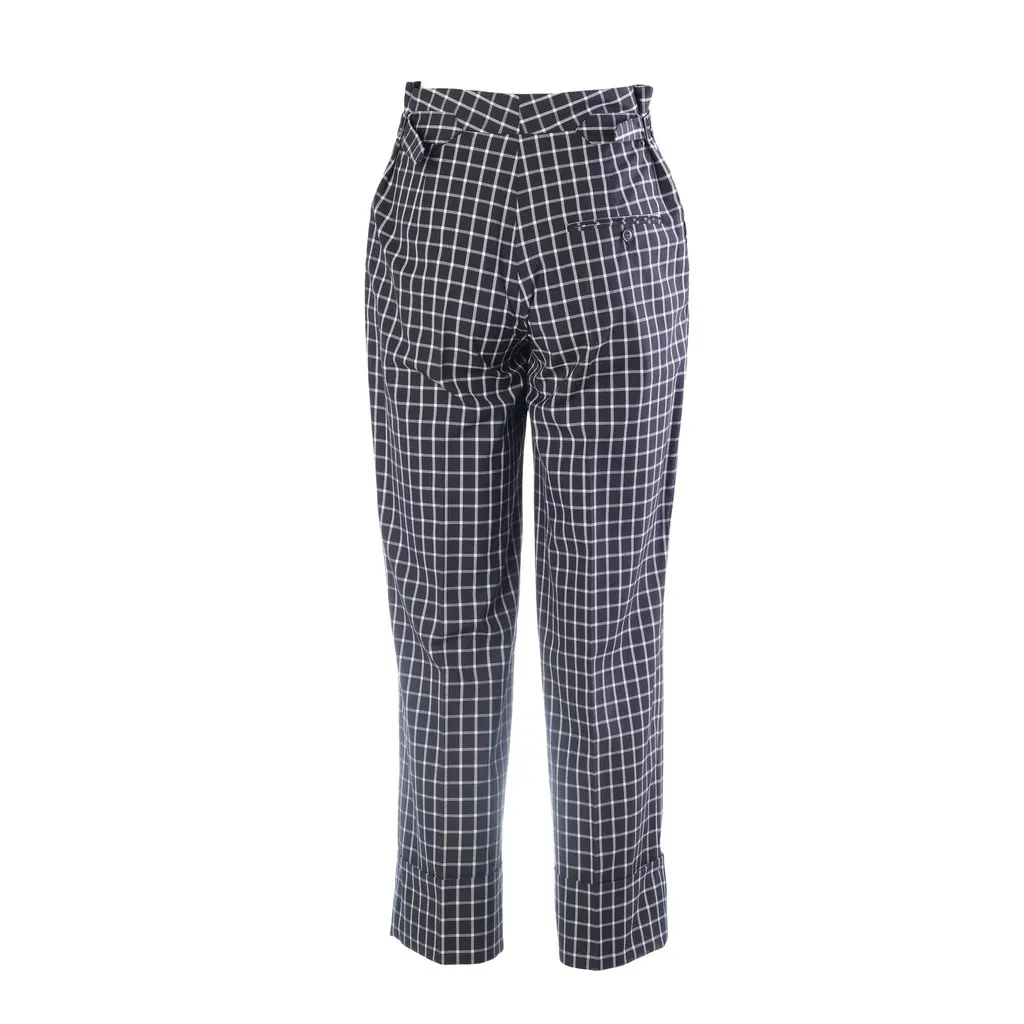 Vivienne Westwood Black & White Checked High-Waisted Trousers - '00s Black Good - Inside View
