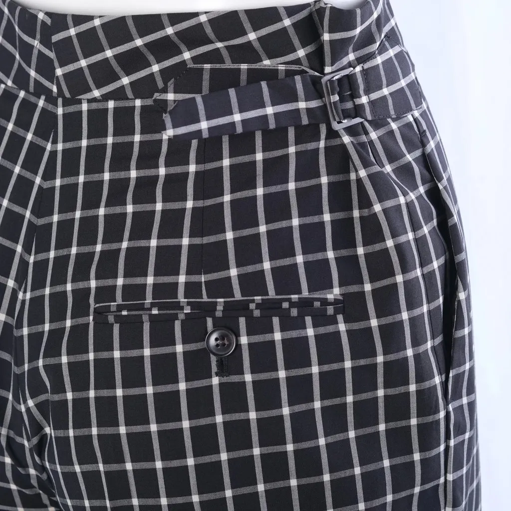 Vivienne Westwood Black & White Checked High-Waisted Trousers - '00s Black Good - Model View