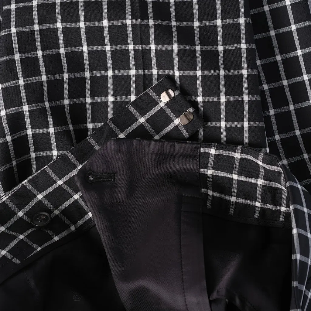 Vivienne Westwood Black & White Checked High-Waisted Trousers - '00s Black Good - Box View