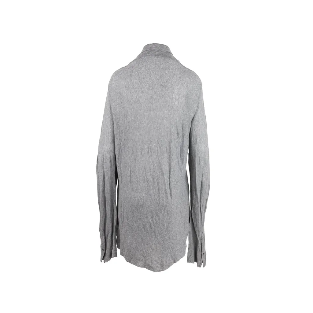 Unsigned Long Shirt - '10s Grey Cotton Good - Back View