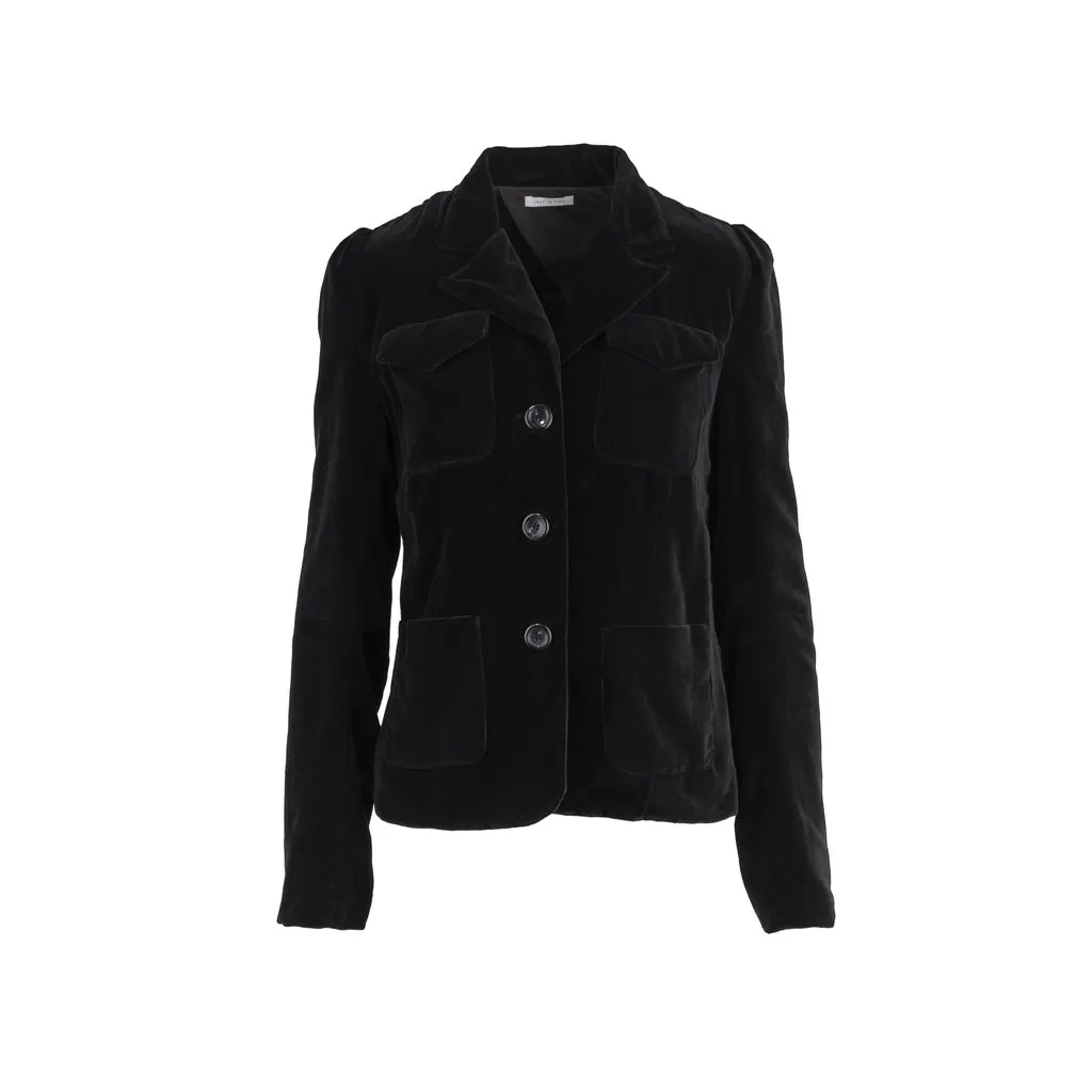 Unsigned Just In Case Black Jacket - '00s Black Cotton Good - Front View