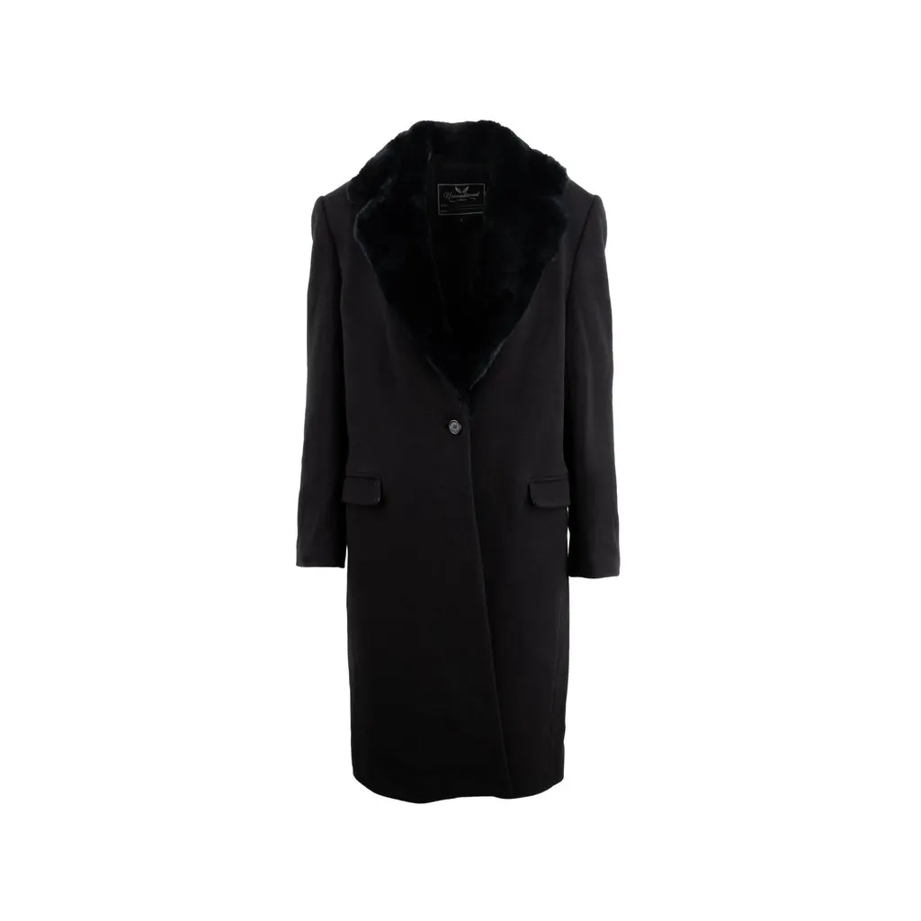 Unsigned Unconditional London Black Overcoat - '00s Black Wool Good - Front View